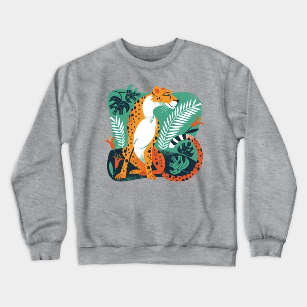 Cheetah Crewneck Sweatshirt by Lucie Rice Illustration and Design, LLC